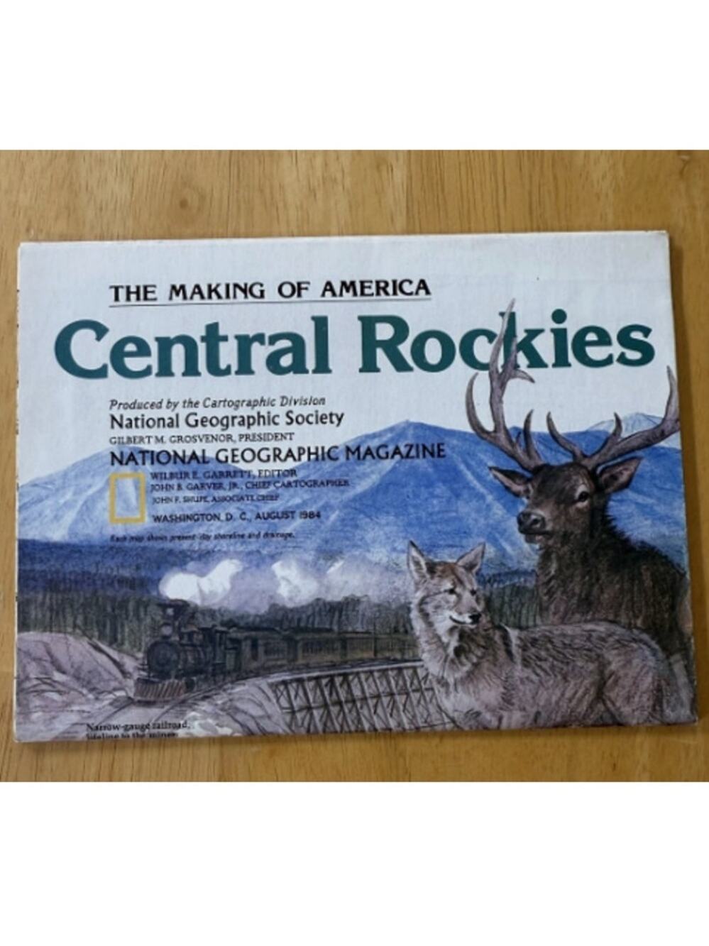 Vintage 1984 National Geographic Central Rockies Map Making Of America Folded